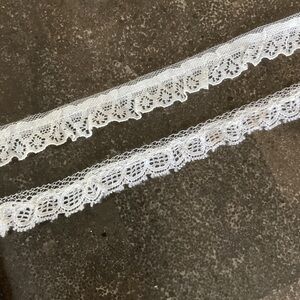 Vintage white ruffled lace trim 7 yards sewing crafting embellishment